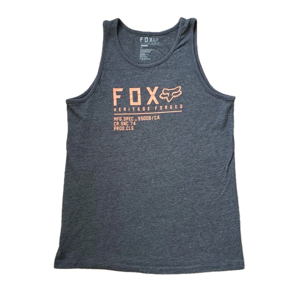 Fox Racing Heritage Forged Size Medium Slim Fit Mens Dark Gray Tank Top